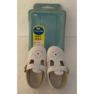 Tiny-ettes Infant White Mary Jane Patent Leather Soft Sole Shoes Size 2 USA